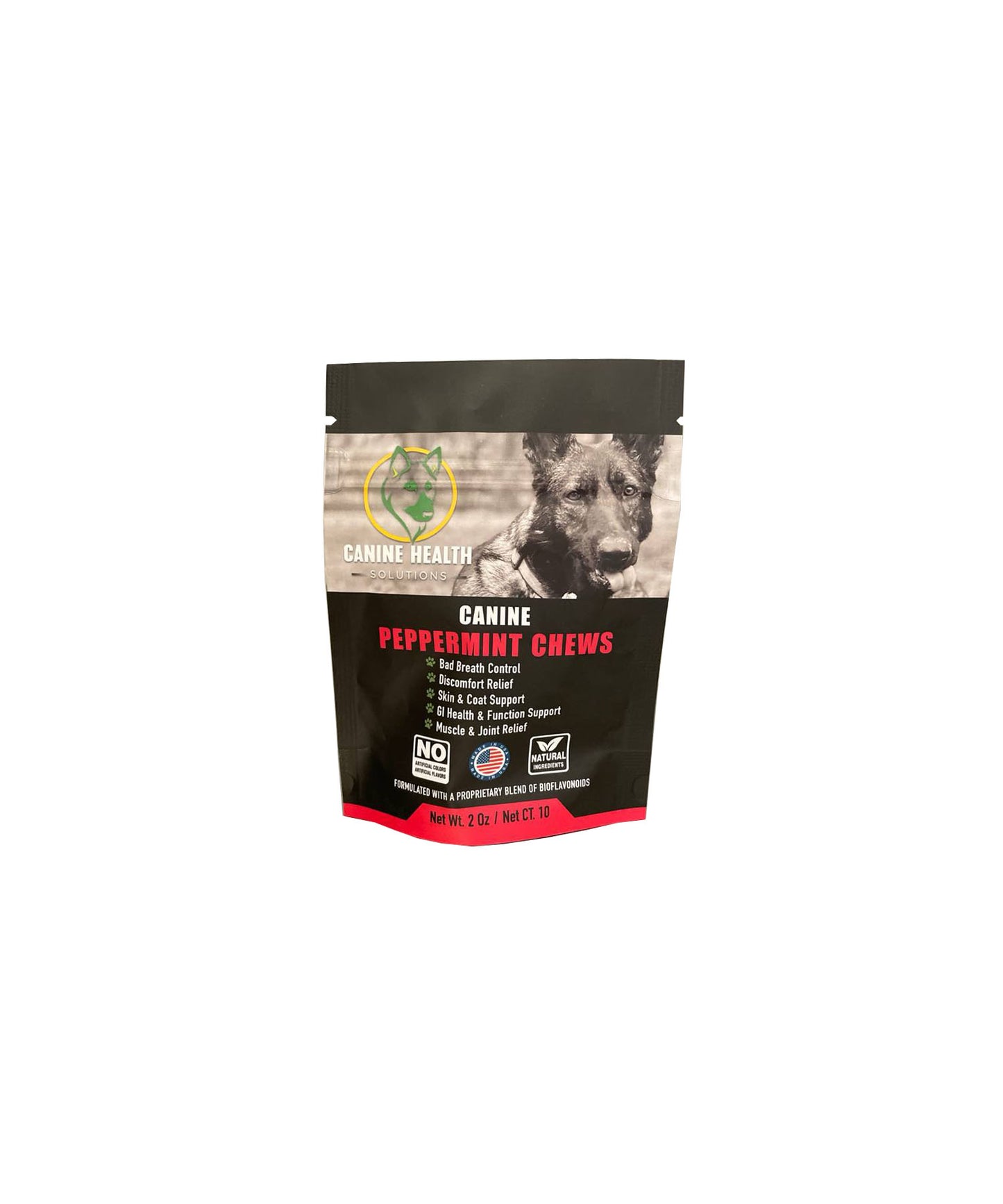 CANINE PEPPERMINT CHEWS (10 Chews, 60 Chews)