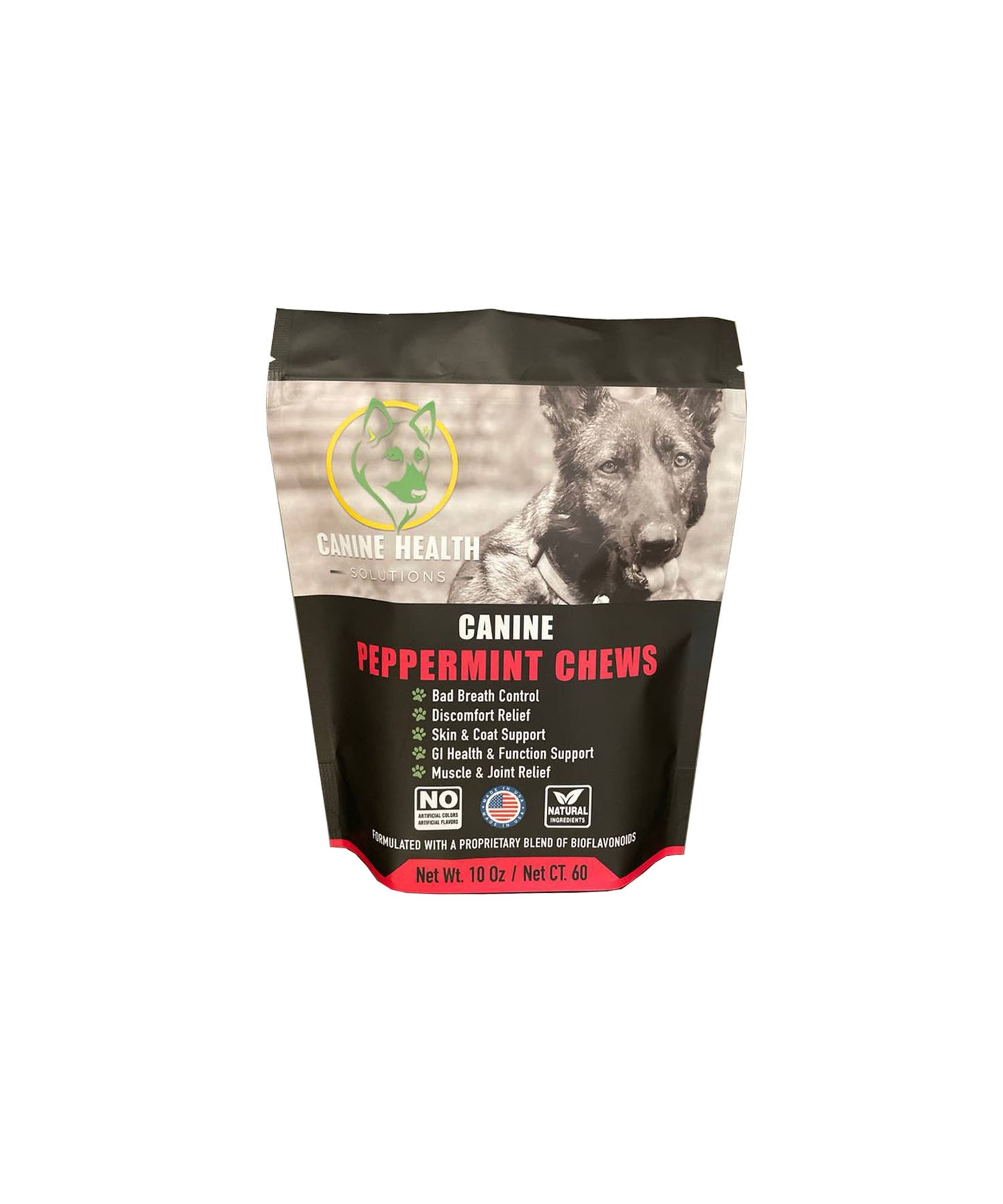 CANINE PEPPERMINT CHEWS (10 Chews, 60 Chews)