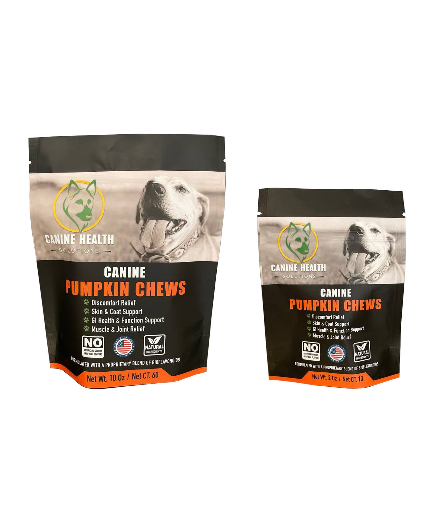CANINE PUMPKIN CHEWS (10 Chews, 60 Chews)